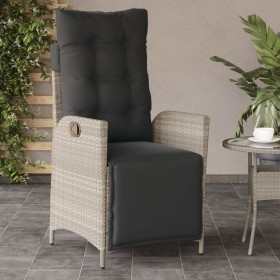 Light gray PE rattan garden reclining armchair with footrest by vidaXL, Garden chairs - Ref: Foro24-365286, Price: 125,02 €, ...