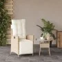 Gartenrelaxsessel mit Fußstütze PE Rattan beige von vidaXL, Gartenstühle - Ref: Foro24-365284, Preis: 142,20 €, Rabatt: %