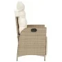 Garden reclining armchair with beige PE rattan footrest by vidaXL, Garden chairs - Ref: Foro24-365284, Price: 142,18 €, Disco...