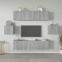 Set de muebles para TV 6 pzas madera contrachapada gris Sonoma