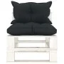 Central sofa made of pallets for wooden garden with anthracite cushions by vidaXL, Outdoor sofas - Ref: Foro24-3052374, Price...