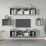 Set de muebles para TV 6 pzas madera contrachapada gris Sonoma