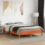 Estructura de cama madera maciza pino marrón cera 135x190 cm de vidaXL, Camas y somieres - Ref: Foro24-842721, Precio: 104,29...