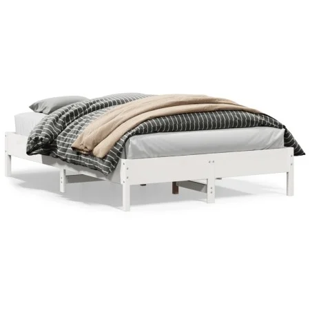 Solid white pine wood bed frame 160x200 cm by vidaXL, Beds and slatted bases - Ref: Foro24-842691, Price: 114,44 €, Discount: %