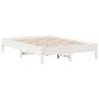 Estructura de cama de madera maciza de pino blanco 160x200 cm de vidaXL, Camas y somieres - Ref: Foro24-842691, Precio: 128,3...