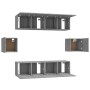 Set de muebles para TV 6 pzas madera contrachapada gris Sonoma