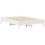 Massives Bettgestell aus weißem Kiefernholz, 120 x 190 cm von vidaXL, Betten und Lattenroste - Ref: Foro24-842723, Preis: 114...
