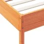 Solid wax brown pine wood bed frame 100x200 cm by vidaXL, Beds and slatted bases - Ref: Foro24-842709, Price: 83,71 €, Discou...