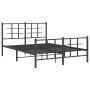 Estructura de cama cabecero y estribo metal negro 140x200 cm de vidaXL, Camas y somieres - Ref: Foro24-355580, Precio: 115,98...