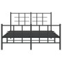 Bettgestell mit Kopf- und Fußteil aus schwarzem Metall, 140 x 200 cm von vidaXL, Betten und Lattenroste - Ref: Foro24-355580,...