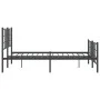 Black metal headboard and footboard bed frame 140x200 cm by vidaXL, Beds and slatted bases - Ref: Foro24-355580, Price: 114,6...