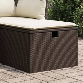 Garden stool with brown synthetic rattan cushion 55x55x37 cm by vidaXL, Outdoor ottomans - Ref: Foro24-366205, Price: 58,54 €...