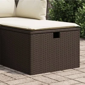 Garden stool with brown synthetic rattan cushion 55x55x37 cm by vidaXL, Outdoor ottomans - Ref: Foro24-366205, Price: 57,60 €...