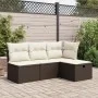 Garden stool with brown synthetic rattan cushion 55x55x37 cm by vidaXL, Outdoor ottomans - Ref: Foro24-366205, Price: 57,60 €...