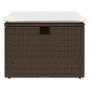 Gartenhocker mit Kissen synthetisches Rattan braun 55x55x37 cm von vidaXL, Hocker für den Außenbereich - Ref: Foro24-366205, ...