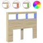 Bed headboard with LED Sonoma oak 120x17x102 cm by vidaXL, Headboards and footboards - Ref: Foro24-839191, Price: 83,31 €, Di...