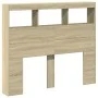 Bed headboard with LED Sonoma oak 120x17x102 cm by vidaXL, Headboards and footboards - Ref: Foro24-839191, Price: 83,31 €, Di...