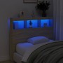 Cabecero de cama con LED roble Sonoma 120x17x102 cm de vidaXL, Cabeceros y pies de cama - Ref: Foro24-839191, Precio: 84,83 €...