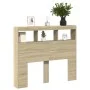 Bed headboard with LED Sonoma oak 120x17x102 cm by vidaXL, Headboards and footboards - Ref: Foro24-839191, Price: 83,31 €, Di...