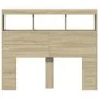 Bed headboard with LED Sonoma oak 120x17x102 cm by vidaXL, Headboards and footboards - Ref: Foro24-839191, Price: 83,31 €, Di...