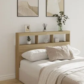 Bettkopfteil mit LED Sonoma-Eiche 140x17x102 cm von vidaXL, Kopf- und Fußteile - Ref: Foro24-839198, Preis: 87,65 €, Rabatt: %