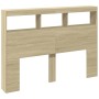 Bettkopfteil mit LED Sonoma-Eiche 140x17x102 cm von vidaXL, Kopf- und Fußteile - Ref: Foro24-839198, Preis: 82,75 €, Rabatt: %
