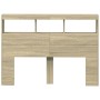Bettkopfteil mit LED Sonoma-Eiche 140x17x102 cm von vidaXL, Kopf- und Fußteile - Ref: Foro24-839198, Preis: 82,75 €, Rabatt: %