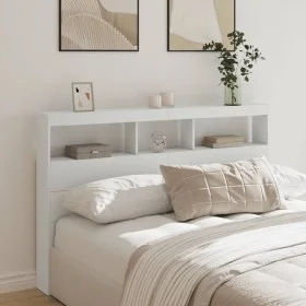 Bettkopfteil mit weißer LED 160x17x102 cm von vidaXL, Kopf- und Fußteile - Ref: Foro24-839203, Preis: 113,34 €, Rabatt: %