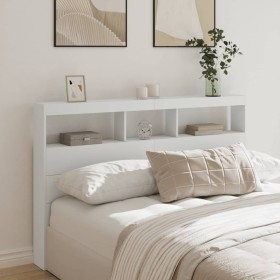 Bettkopfteil mit weißer LED 160x17x102 cm von vidaXL, Kopf- und Fußteile - Ref: Foro24-839203, Preis: 115,52 €, Rabatt: %