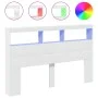 Bed headboard with white LED 160x17x102 cm by vidaXL, Headboards and footboards - Ref: Foro24-839203, Price: 115,77 €, Discou...
