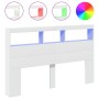 Cabecero de cama con LED blanco 160x17x102 cm de vidaXL, Cabeceros y pies de cama - Ref: Foro24-839203, Precio: 110,33 €, Des...
