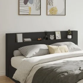 Bed headboard with black LED 220x16.5x103.5 cm by vidaXL, Headboards and footboards - Ref: Foro24-839274, Price: 96,00 €, Dis...