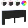 Cabecero de cama con LED negro 220x16,5x103,5 cm de vidaXL, Cabeceros y pies de cama - Ref: Foro24-839274, Precio: 95,99 €, D...