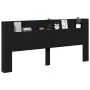 Bed headboard with black LED 220x16.5x103.5 cm by vidaXL, Headboards and footboards - Ref: Foro24-839274, Price: 95,99 €, Dis...