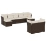 Set mit 9 Gartensofas und Kissen synthetisches Rattanbraun von vidaXL, Gartensets - Ref: Foro24-3250152, Preis: 570,83 €, Rab...