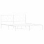 Estructura de cama de metal con cabecero blanco 180x200 cm de vidaXL, Camas y somieres - Ref: Foro24-376279, Precio: 108,42 €...