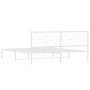 Estructura de cama de metal con cabecero blanco 180x200 cm de vidaXL, Camas y somieres - Ref: Foro24-376279, Precio: 108,42 €...