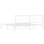 Estructura de cama de metal con cabecero blanco 180x200 cm de vidaXL, Camas y somieres - Ref: Foro24-376279, Precio: 106,99 €...