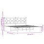 Bettgestell aus Metall mit weißem Kopfteil 180x200 cm von vidaXL, Betten und Lattenroste - Ref: Foro24-376279, Preis: 108,51 ...