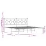 Estructura de cama de metal con cabecero blanco 180x200 cm de vidaXL, Camas y somieres - Ref: Foro24-376279, Precio: 106,99 €...