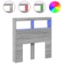 Bed headboard with LED light Sonoma gray 100x17x102 cm by vidaXL, Headboards and footboards - Ref: Foro24-839187, Price: 73,4...