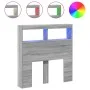 Cabecero de cama con luz LED gris Sonoma 100x17x102 cm de vidaXL, Cabeceros y pies de cama - Ref: Foro24-839187, Precio: 72,2...