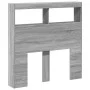 Bed headboard with LED light Sonoma gray 100x17x102 cm by vidaXL, Headboards and footboards - Ref: Foro24-839187, Price: 72,2...