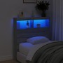 Bed headboard with LED light Sonoma gray 100x17x102 cm by vidaXL, Headboards and footboards - Ref: Foro24-839187, Price: 73,4...