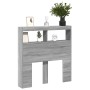 Bed headboard with LED light Sonoma gray 100x17x102 cm by vidaXL, Headboards and footboards - Ref: Foro24-839187, Price: 73,4...