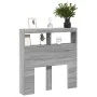 Cabecero de cama con luz LED gris Sonoma 100x17x102 cm de vidaXL, Cabeceros y pies de cama - Ref: Foro24-839187, Precio: 72,2...