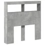 Concrete gray bed headboard with LED light 100x17x102 cm by vidaXL, Headboards and footboards - Ref: Foro24-839185, Price: 59...