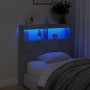 Cabecero de cama con luz LED gris hormigón 100x17x102 cm de vidaXL, Cabeceros y pies de cama - Ref: Foro24-839185, Precio: 62...