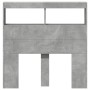 Concrete gray bed headboard with LED light 100x17x102 cm by vidaXL, Headboards and footboards - Ref: Foro24-839185, Price: 60...