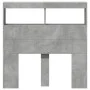 Concrete gray bed headboard with LED light 100x17x102 cm by vidaXL, Headboards and footboards - Ref: Foro24-839185, Price: 59...
